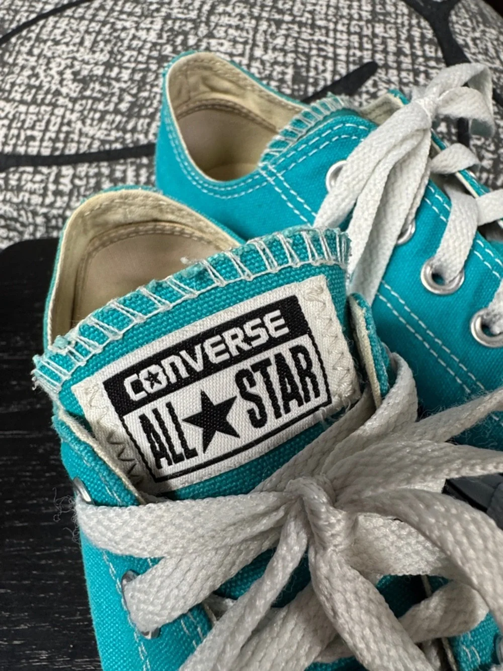 Converse Teal Low Top Sneakers with White Laces - Picture 4 of 10